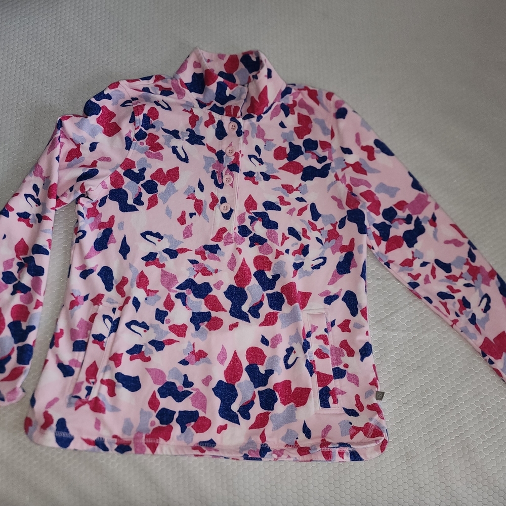 T By Talbots Henley Style Sweatshirt, Pink - Medium